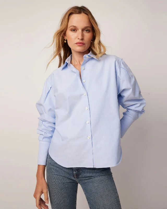 Isabel Oxford Shirt Stylish Striped Short Sleeve