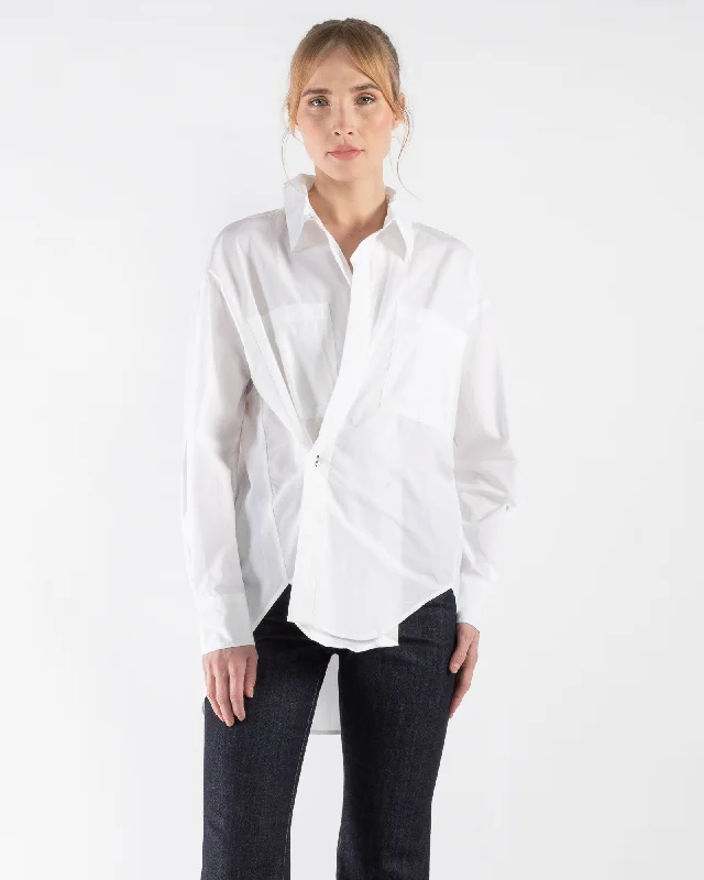 Boyfriend Shirt Trendy Button-Front Short Sleeve