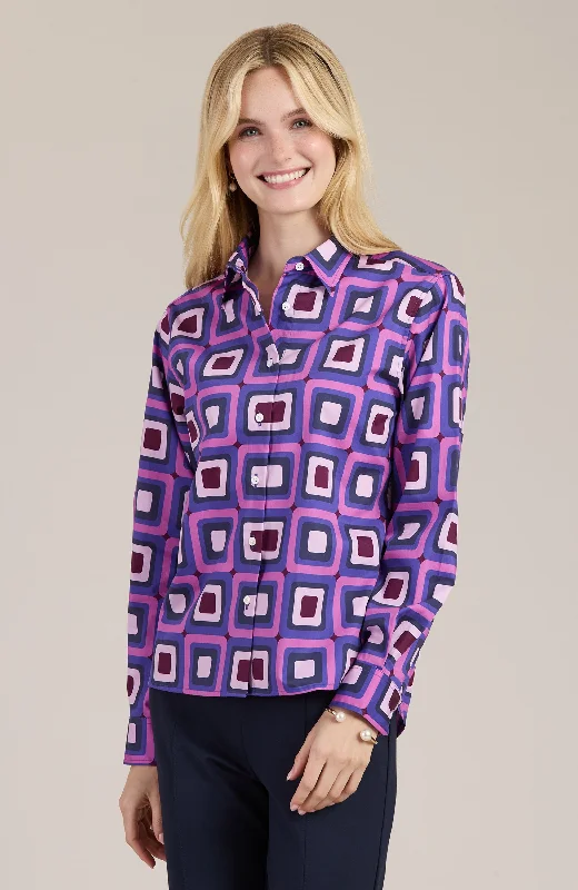 Wells Graphic Geo Shirt - Graphic Geo Comfortable Pocket Short Shirt