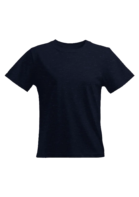 Perfect TShirt Co Women's Short Sleeve Crew Neck Heather Relax Fit in Navy Trendy Short Sleeve Tunic Perfect TShirt Co Women's Short Sleeve Crew Neck Heather Relax Fit in Navy Trendy Short Sleeve Tunic