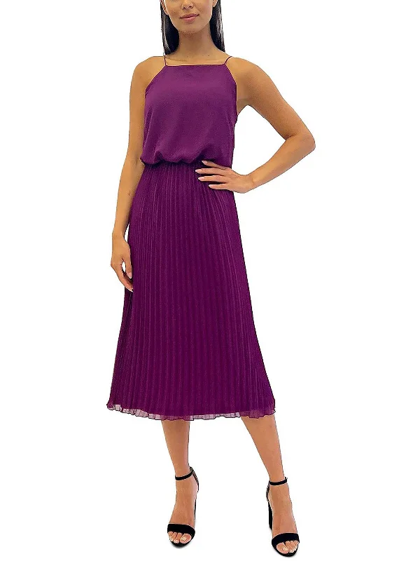 Womens Sleeveless Polyester Midi Dress Trendy Long Sleeve Midi Dress