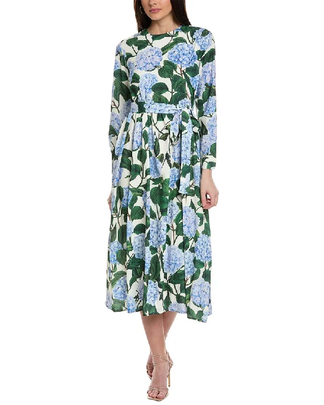 YAL New York Printed Midi Dress Fashionable One-Shoulder Midi Dress