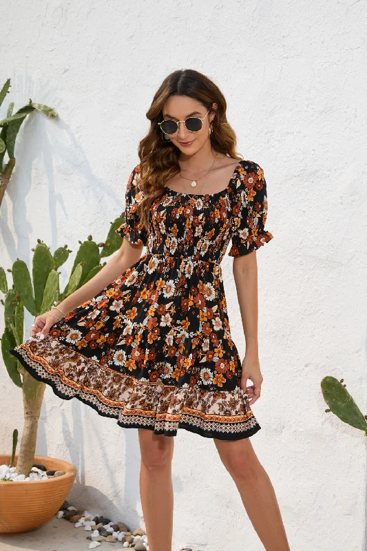 Zoe Summer Floral Mini Dress Cozy Wraparound Mini Dress