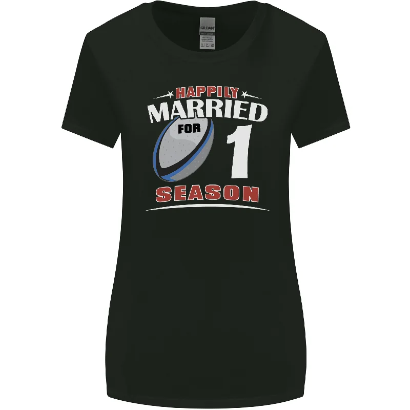 1 Year Wedding Anniversary 1st Rugby Womens Wider Cut T-Shirt Fitted T-Shirt Seamless Stretchy