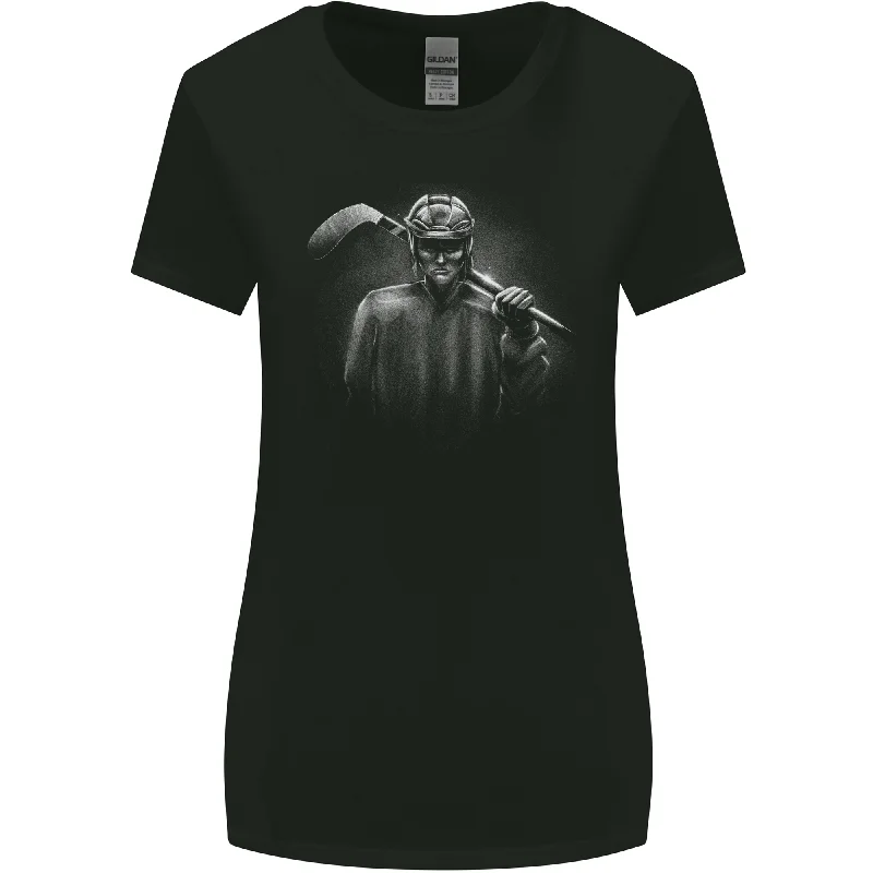 A Hockey Player Womens Wider Cut T-Shirt Faux Fur Fabric Real Fur Fabric Shearling Fabric