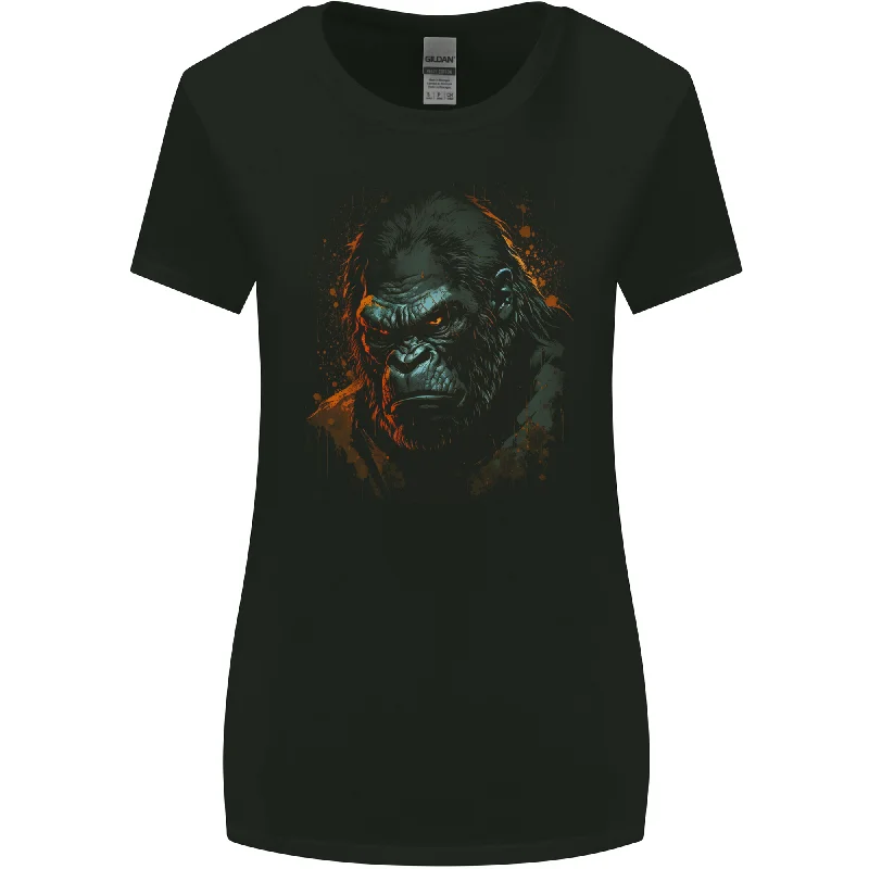A Mean Gorilla Womens Wider Cut T-Shirt Nylon Fabric Polyester Fabric Spandex Fabric
