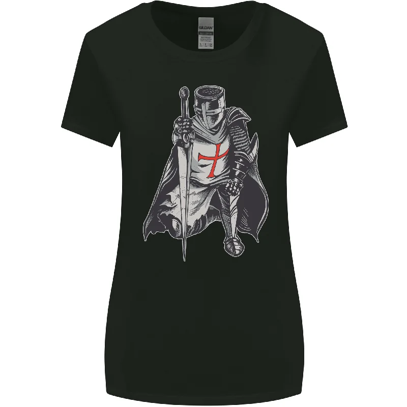 A Nights Templar St Georges Day England Womens Wider Cut T-Shirt Ribbed T-Shirt High Neck Heavyweight