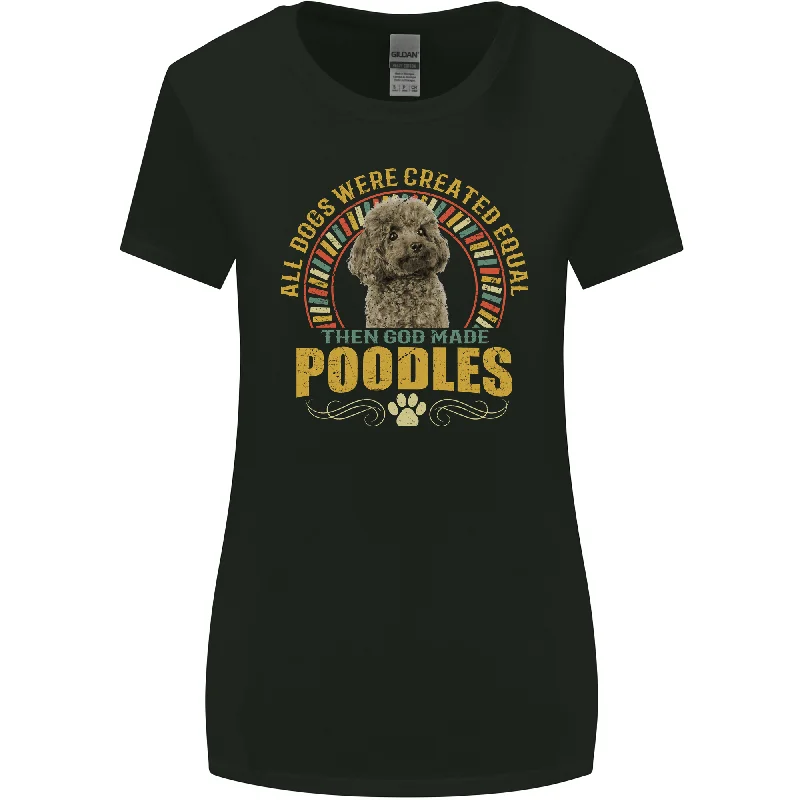 A Poodle Dog Womens Wider Cut T-Shirt Mesh Fabric Canvas Fabric Denim Fabric