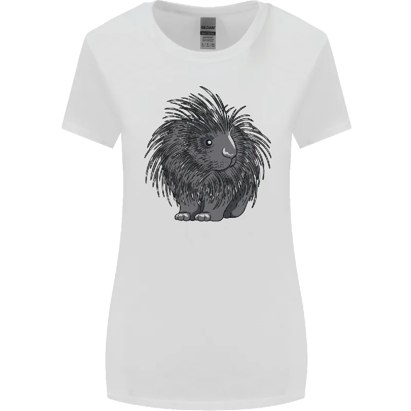 A Porcupine Womens Wider Cut T-Shirt Spandex Blend Rayon Blend Denim Blend