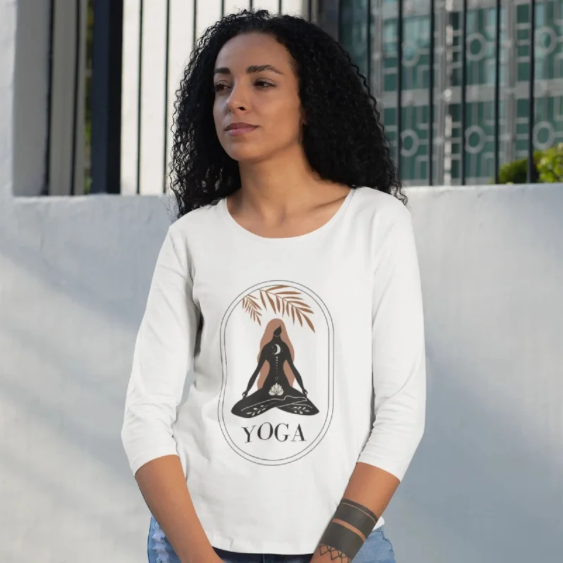 Yoga Women’s 3/4th Sleeve T-Shirt Anti-Pilling Machine Wash Handmade