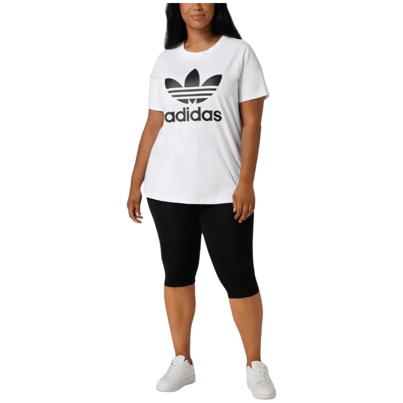 Adidas Womens Originals Adicolor Plus Size T-shirt Graphic Embroidered Appliqued