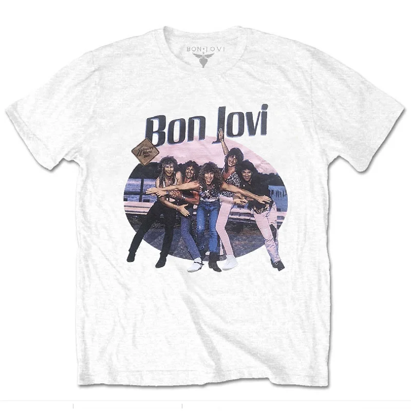 Bon Jovi | Official Band T-Shirt | Breakout Asymmetrical Pockets Print