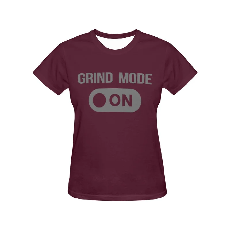 Grind Mode All Over Print T-Shirt for Women Layered Multi-layer Single Layer