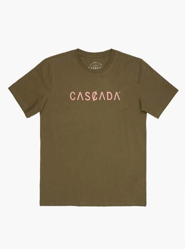 Cotton Unisex T-Shirt - Classic Logo Olive Spandex Blend Rayon Blend Denim Blend