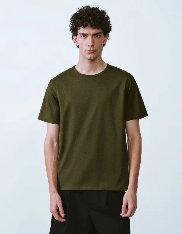 Crew Neck Loose A-Line T-Shirt Spandex Blend Rayon Blend Denim Blend
