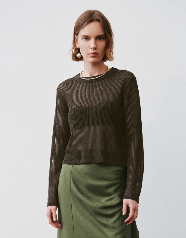Drop Shoulder Sleeve Crew Neck Knitted T-Shirt Iron Safe Non-Iron Wrinkle Free