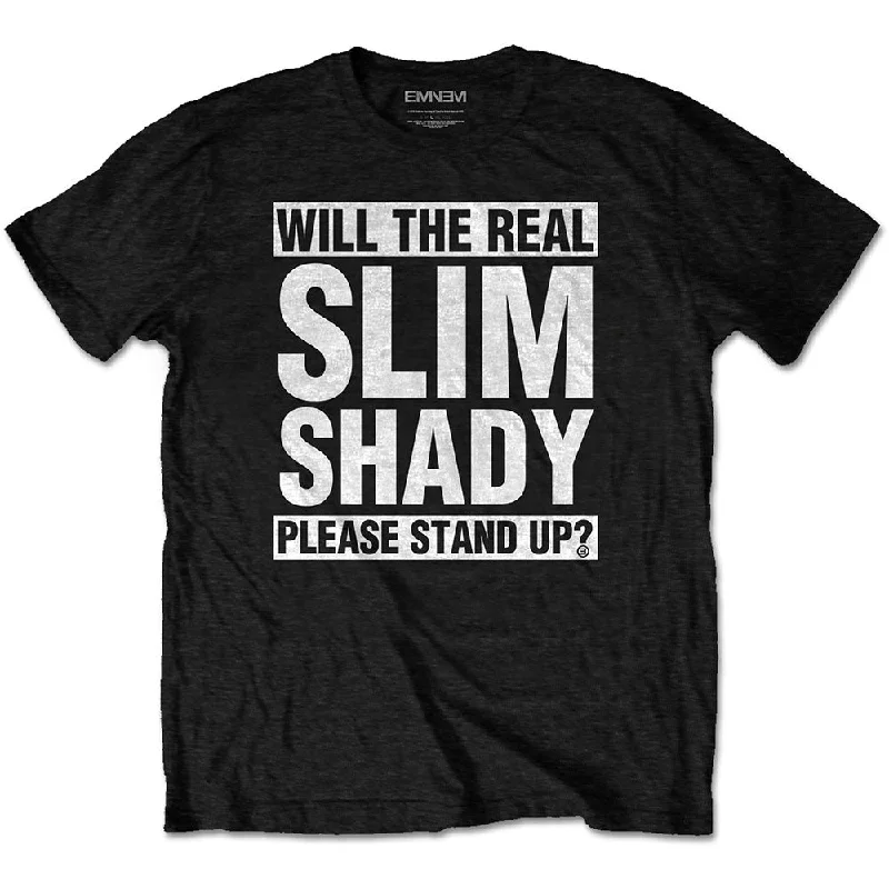 Eminem | Official Band T-Shirt | The Real Slim Shady Graphic T-Shirt Round Neck Polyester