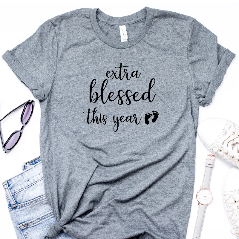 Extra Blessed This Year T-Shirt Print Jacquard Patchwork