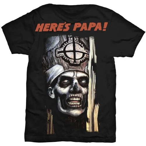 Ghost | Official Band T-shirt | Here's Papa (Back Print) Houndstooth Herringbone Solid