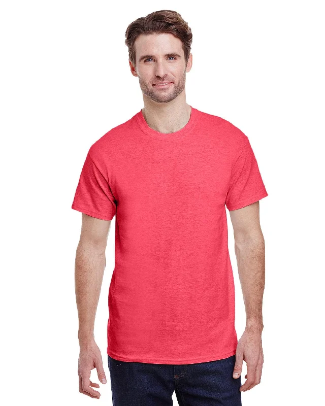 Gildan Heavy Cotton T-Shirt | Heather Red Terry Blend Velvet Blend Canvas Blend