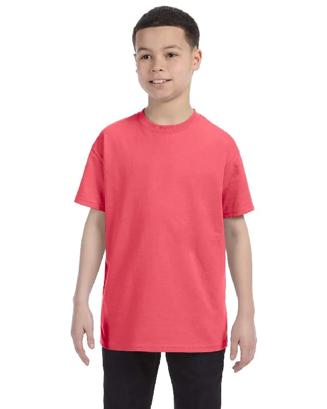 Gildan Youth Lightweight 100% Cotton T-Shirt | Coral Silk Fitted T-Shirt Seamless Stretchy Gildan Youth Lightweight 100% Cotton T-Shirt | Coral Silk Fitted T-Shirt Seamless Stretchy