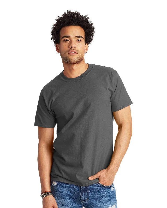 Hanes Beefy-T T-Shirt | Smoke Gray Spandex Blend Rayon Blend Denim Blend