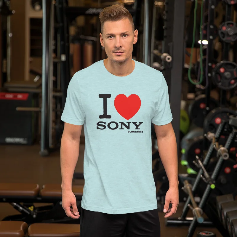 I Love Sony Camerarigz Short-Sleeve Unisex T-Shirt Solid Print Embellished