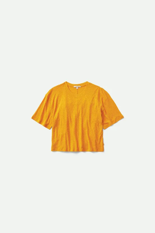 Montauk Skimmer Tee - Golden Glow Solid Print Embellished