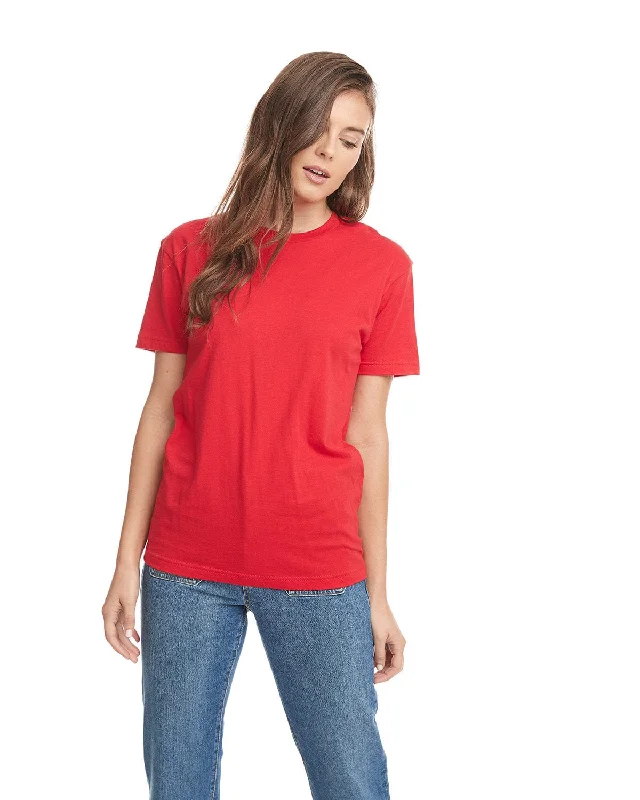 Next Level Unisex Short Sleeve T-Shirt | Red Boxy Fit Fitted Loose