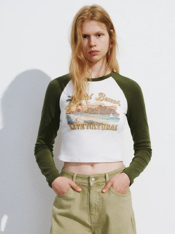 Printed Crew Neck Skinny T-Shirt Terry Blend Velvet Blend Canvas Blend