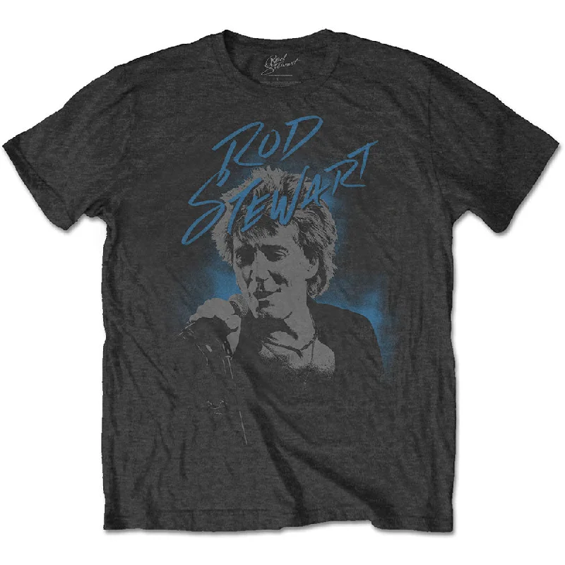 Rod Stewart | Official Band T-Shirt | Scribble Photo Cashmere Blend Cotton Blend Poly Blend