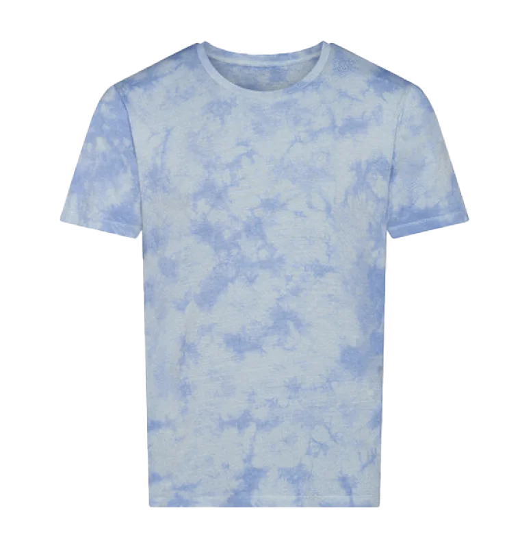 Tie Dye Blue Marble T-Shirt Zippered Front Buttoned Front Snap Front