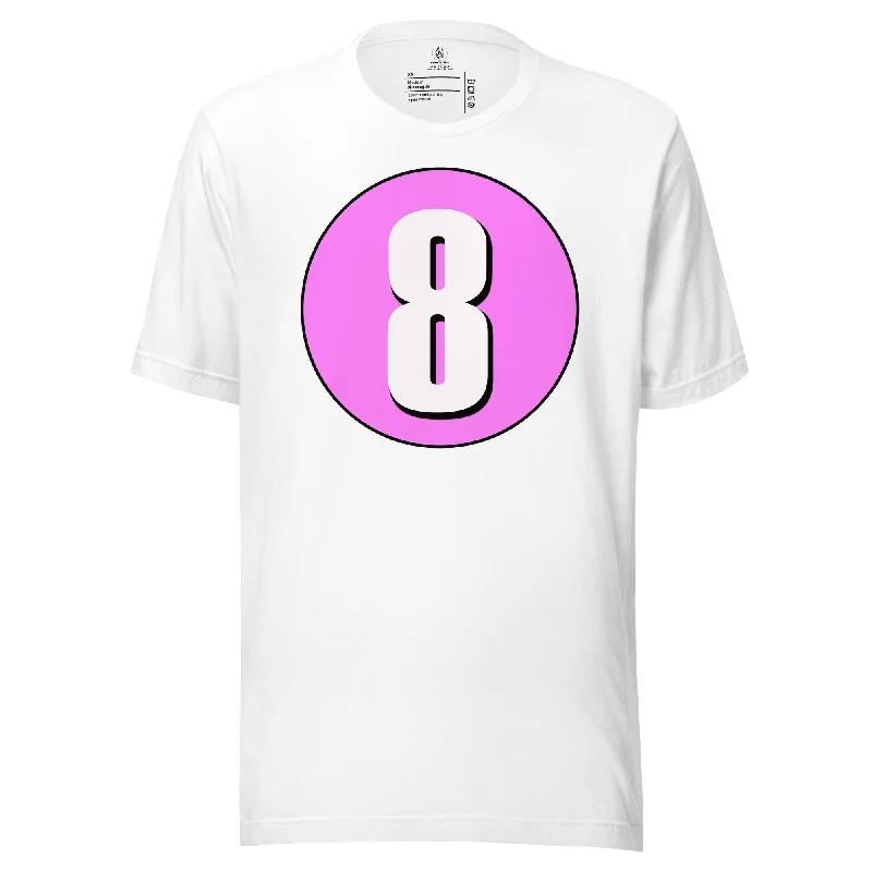 Unisex t-shirt: White on Pink 8 Layered Multi-layer Single Layer