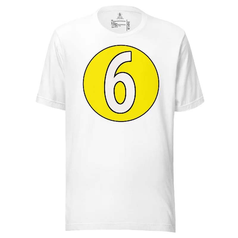 Unisex t-shirt: White on Yellow 6 Spandex Blend Rayon Blend Denim Blend