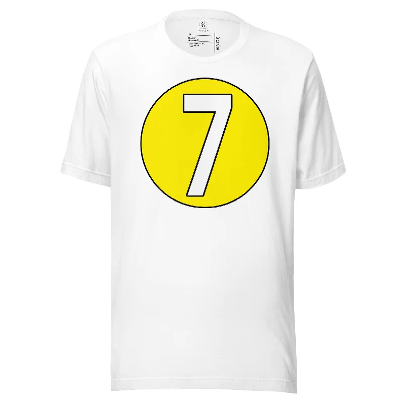 Unisex t-shirt: White on Yellow 7 Cozy Warm Stylish