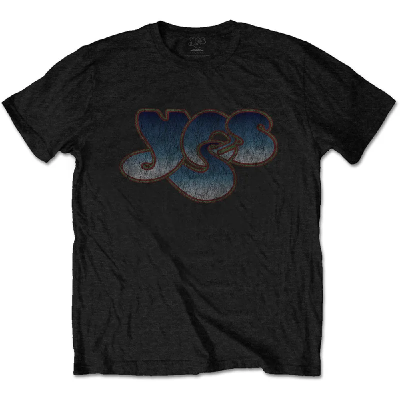 Yes | Official Band T-Shirt | Vintage Logo Thin T-Shirt Open Front Quick Dry