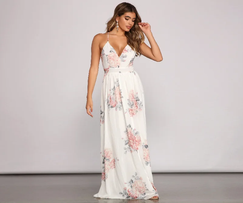 Forever Gorgeous Floral Chiffon Maxi Dress Chic Summer Floral Maxi Dress