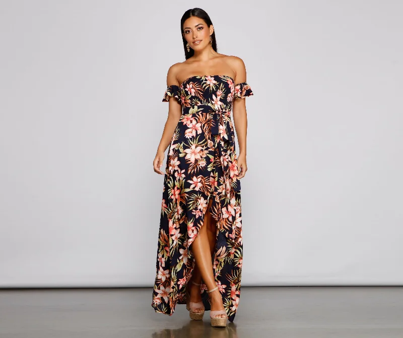 Tropical Sunsets Maxi Dress Elegant Maxi Dress with Slit