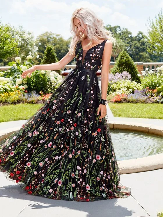 V Neck Floral Sleeveless Vintage Swing Maxi Dress Trendy Ruffled Maxi Dress