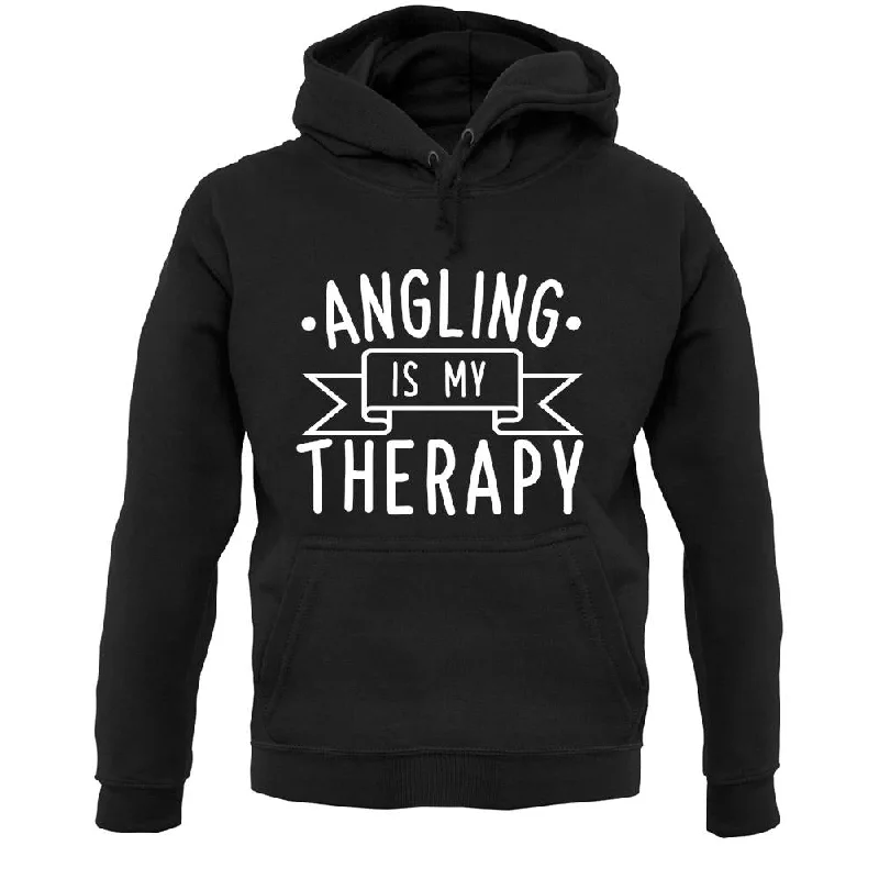 Angling Is My Therapy Unisex Hoodie Hoodie with Hem Drawcord Adjustable Customizable