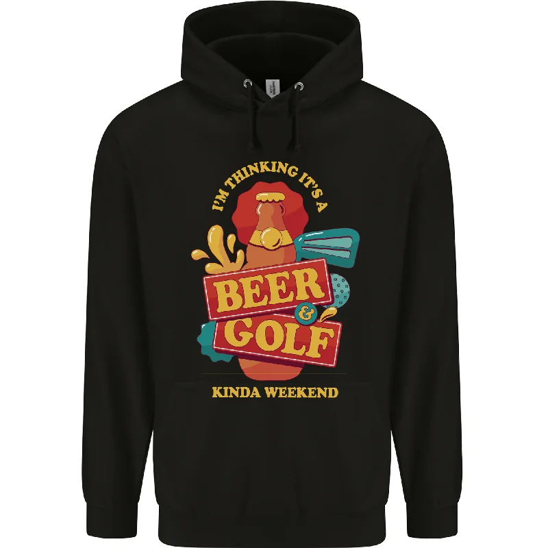 Beer and Golf Kinda Weekend Funny Golfer Mens 80% Cotton Hoodie Hoodie with Logo Branding Identity