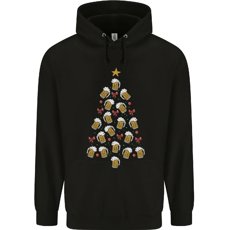 Beer Christmas Tree Mens 80% Cotton Hoodie Hoodie with Patch Decorative Personalized