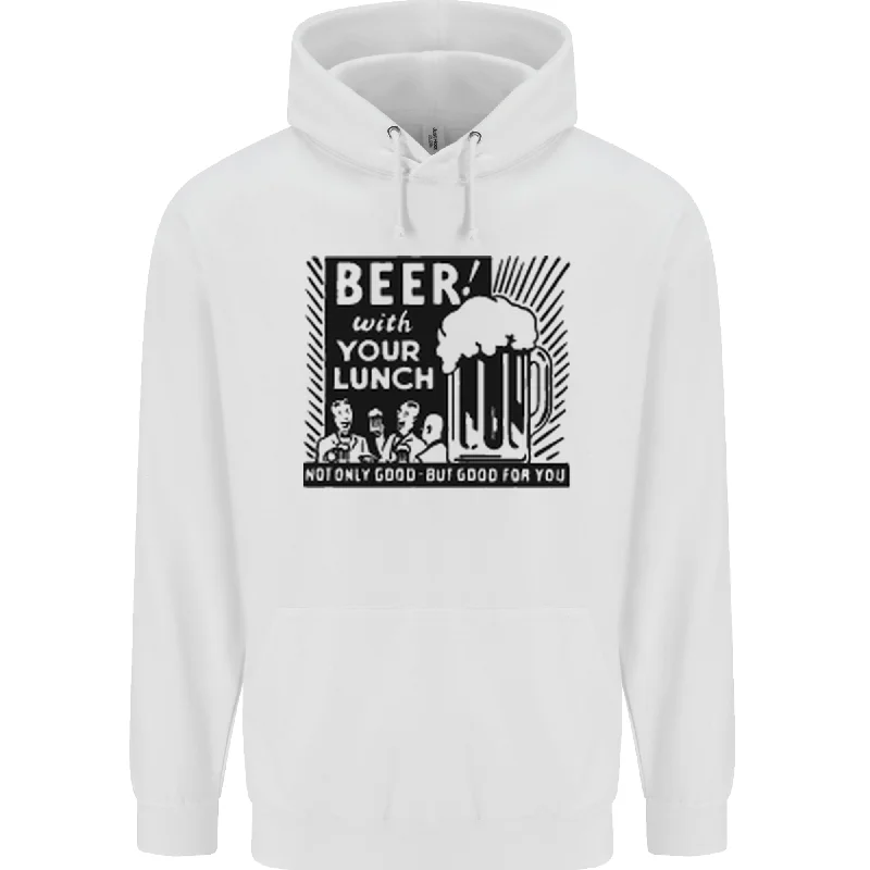 Beer with Your Lunch Funny Alcohol Mens 80% Cotton Hoodie Hoodie with Camouflage Military Edgy