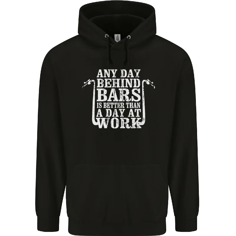 Behind Bars Motorcycle Motorbike Biker Mens 80% Cotton Hoodie Hoodie with Embroidery Detailed Premium