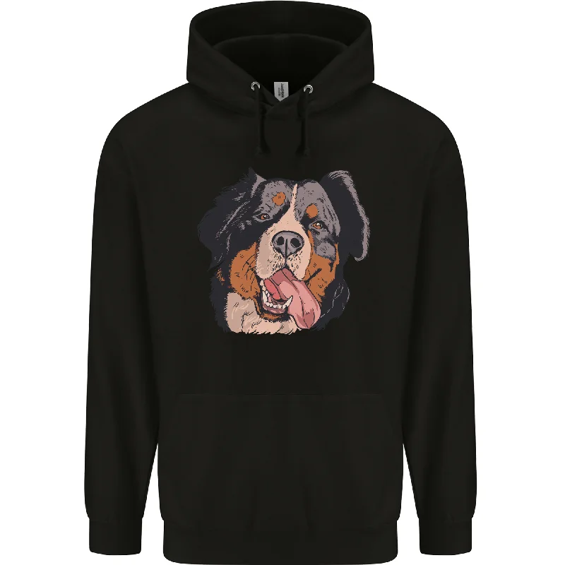 Bernese Mountain Dog Mens 80% Cotton Hoodie Hoodie with Drop Shoulder Relaxed Streetwear