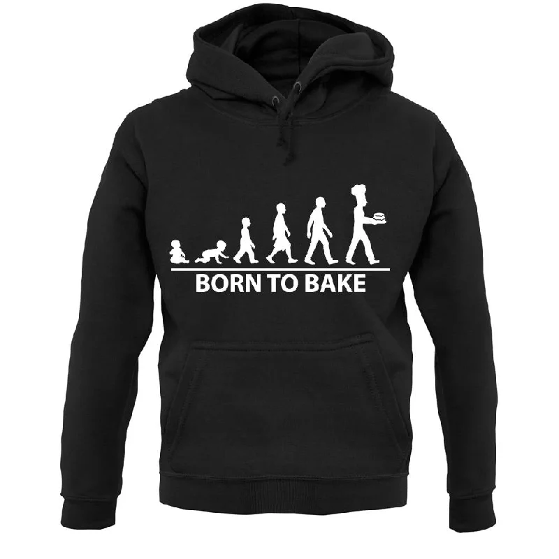 Born To Bake Unisex Hoodie Hoodie with Raw Hem Edgy Unfinished