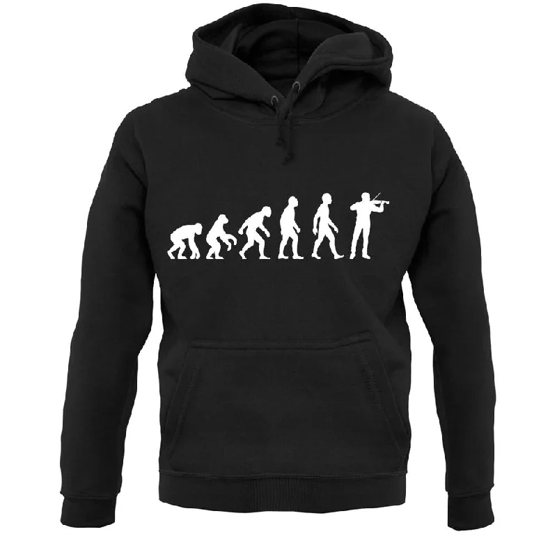 Evolution Of Man Violinist Unisex Hoodie Hoodie with Back Slit Movement Comfort