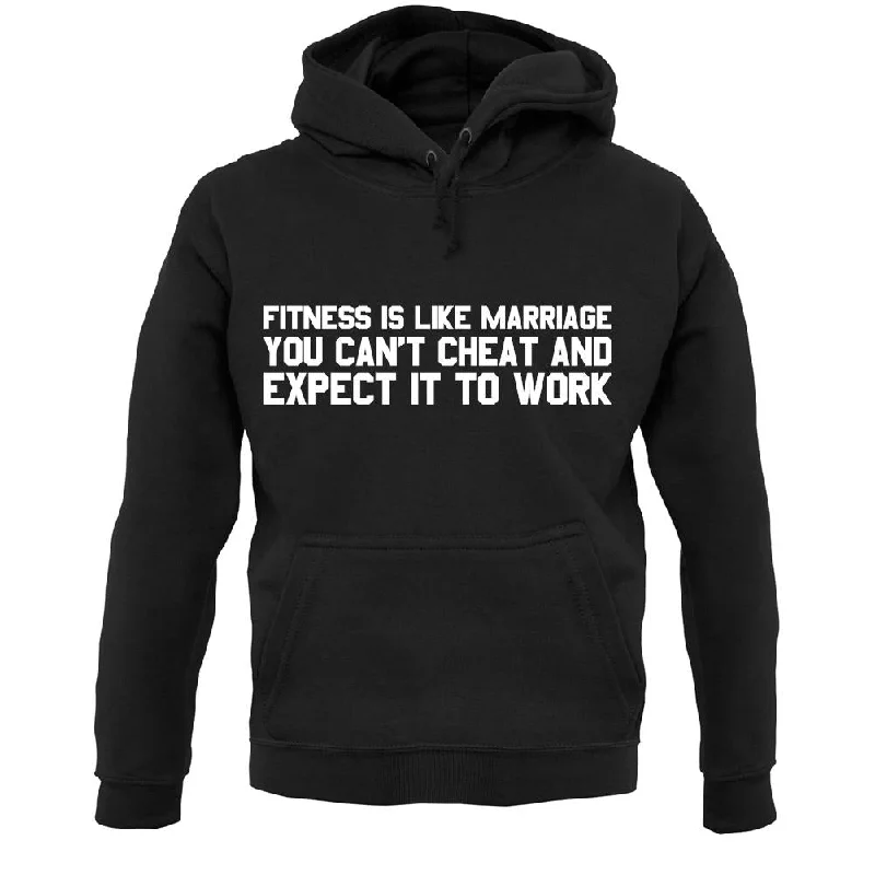 Fitness Is Like Marriage.. Unisex Hoodie Hoodie with Oversized Fit Loose Comfortable