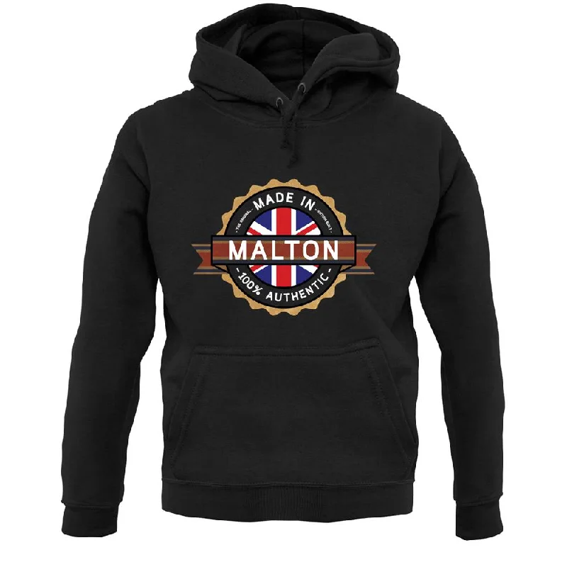 Made In Malton 100% Authentic Unisex Hoodie Hoodie with Velcro Closure Adjustable Secure