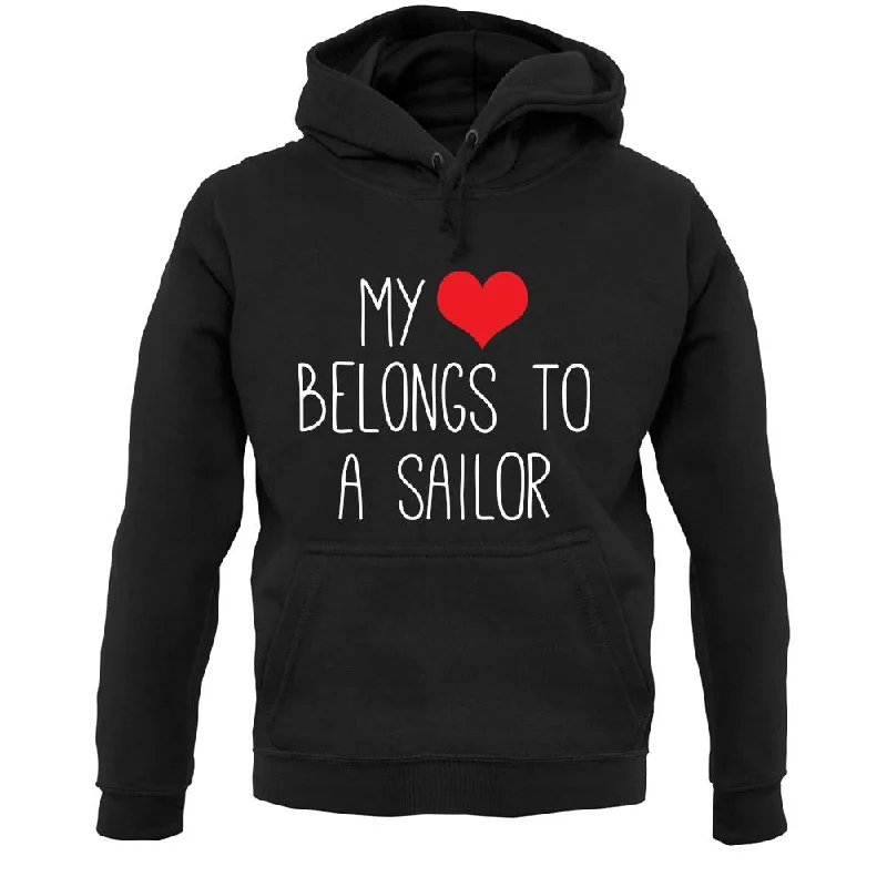 My Heart Belongs To A Sailor Unisex Hoodie Hoodie with Rolled Sleeves Casual Relaxed